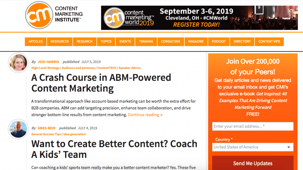 content marketing blog - CMI